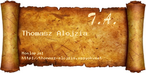 Thomasz Alojzia névjegykártya